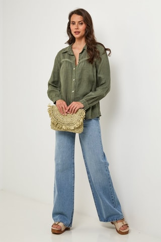 Chemise en lin - Kaki