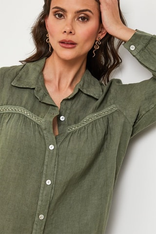 Chemise en lin - Kaki