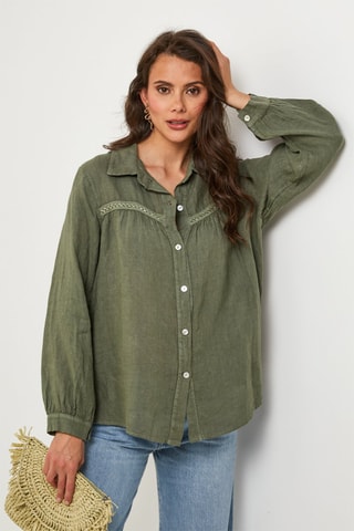 Chemise en lin - Kaki