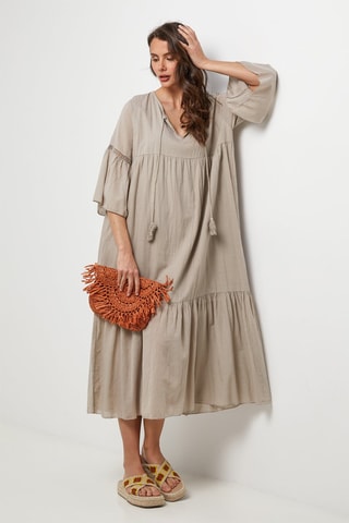 Lange Jurk - Taupe