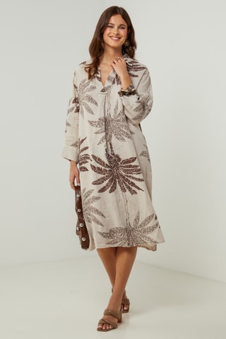 100% Linnen Jurk - Beige