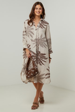 100% Linnen Jurk - Beige
