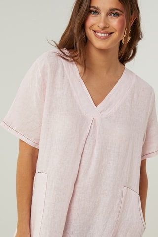100% Linnen Jurk - Roze