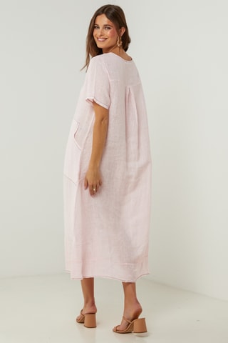 100% Linnen Jurk - Roze