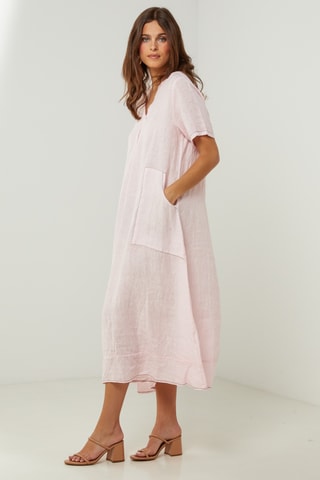 100% Linnen Jurk - Roze