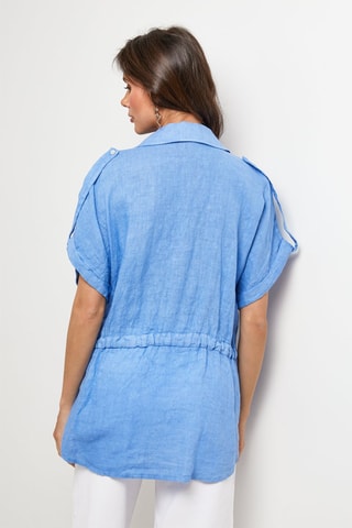 Linnen Blouse - Blauw - 100% linnen