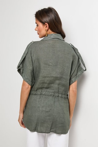 Linnen Blouse - Kaki - 100% linnen