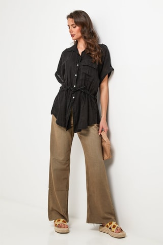 Linnen Blouse - Zwart - 100% linnen