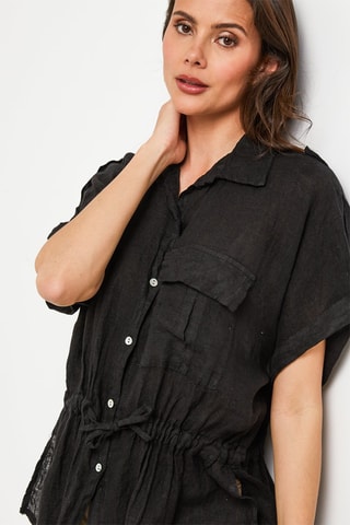 Linnen Blouse - Zwart - 100% linnen