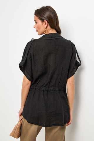 Linnen Blouse - Zwart - 100% linnen