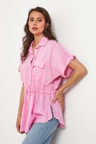 Linnen Blouse - Roze - 100% linnen