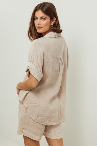 Camisa 100% linho - Bege