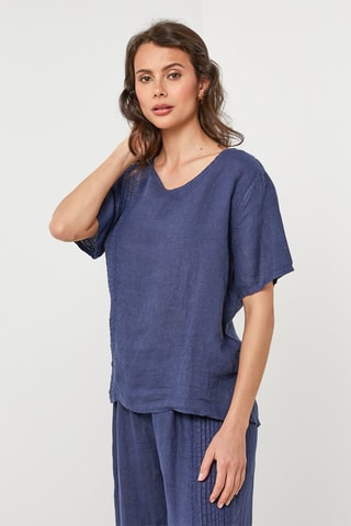 Tunique en lin - Bleu marine