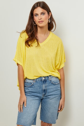 Oversized T-shirt - Geel