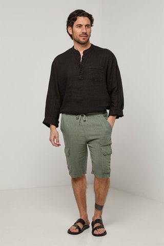 Linnen Short - Kaki - 100% linnen