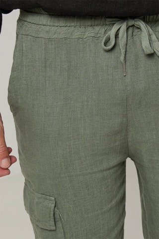 Linnen Short - Kaki - 100% linnen