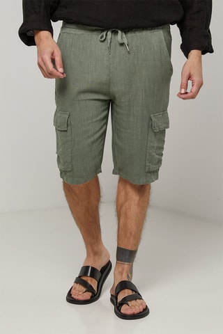 Linnen Short - Kaki - 100% linnen
