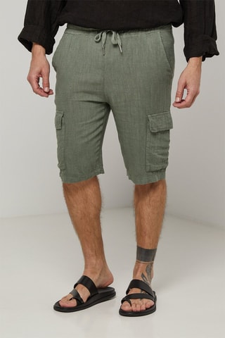 Linnen Short - Kaki - 100% linnen