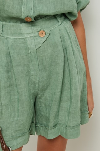 100% Linnen Short - Groen