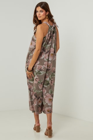 Mouwloze 100% Linnen Jumpsuit - Taupe
