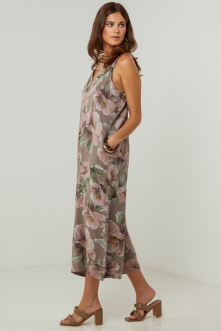 Mouwloze 100% Linnen Jumpsuit - Taupe