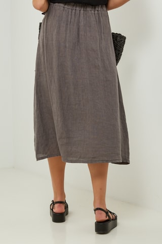 100% Linnen Rok - Taupe