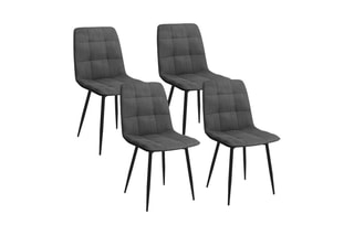 4 chaises Linda - 46 x 86 x 57 cm - Revêtement en velours