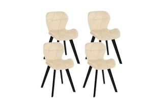 4 chaises en bois et hévéa Daisy - 50 x 79 x 47,5 cm
