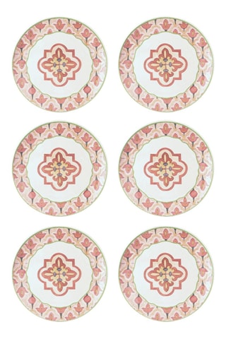 6 pratos de sobremesa em cerâmica - 19 cm