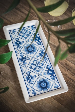 Bandeja em cerâmica - 35 x 16 x 2 cm