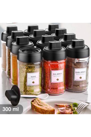 12 frascos para especiarias 300 ml