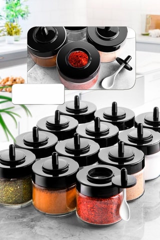 12 frascos para especiarias de vidro 30 cl