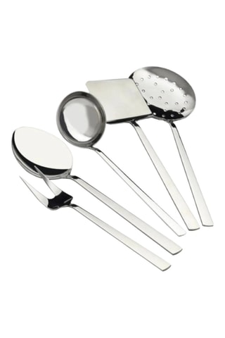 5 utensílios em aço inoxidável