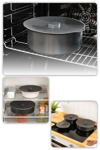 3 tampas de silicone sem BPA - 21/25/30 cm