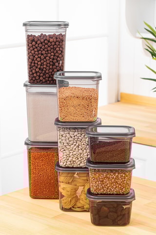 9 caixas de conservação com tampas sem BPA - 80 cl a 150 cl