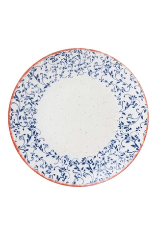 6 pratos rasos em porcelana - 25 cm