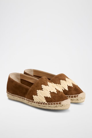 Alpargatas em couro de carneiro nobuck Karen - Camel