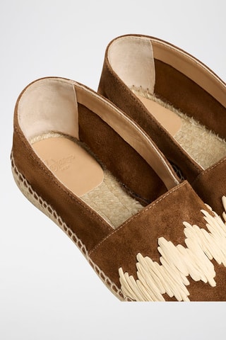 Alpargatas em couro de carneiro nobuck Karen - Camel