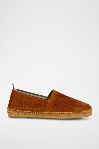 Alpargatas em couro de vitelo nobuck Pablo Pierced - Camel