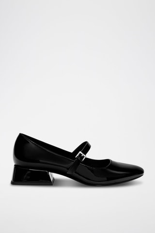 Babies de salto envernizadas - Preto