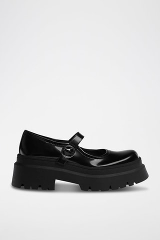 Babies com plataforma envernizadas - Preto