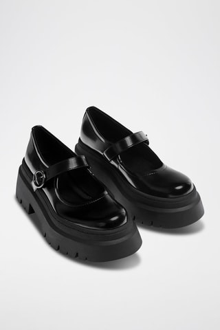 Babies com plataforma envernizadas - Preto