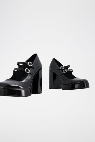 Babies de salto envernizados - Preto