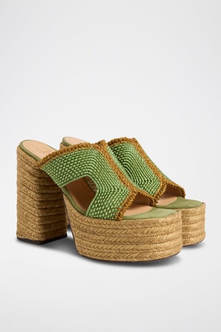 Mules de salto em couro de carneiro Fernyp - Verde