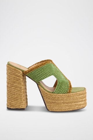 Mules de salto em couro de carneiro Fernyp - Verde