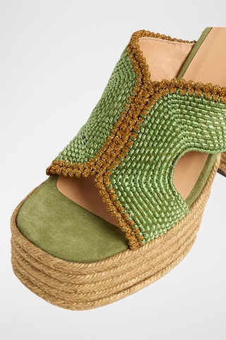Mules de salto em couro de carneiro Fernyp - Verde