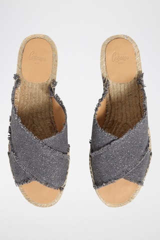 Mules em linho Palmera - Azul-acinzentado