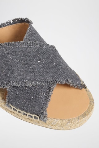 Mules em linho Palmera - Azul-acinzentado