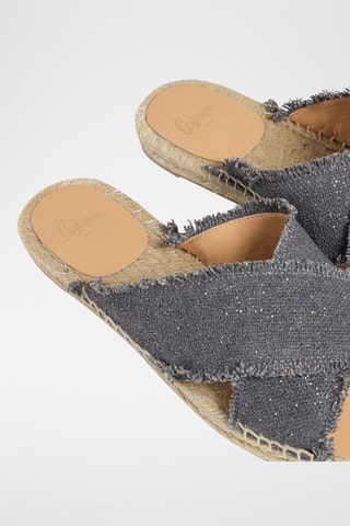 Mules em linho Palmera - Azul-acinzentado