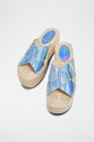 Mules de cunha Azul-celeste